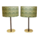 Pair of table lamps or accent lamps in brass and leather by J.T. Kalmar, Mid-Century, Austria, 1960s.
