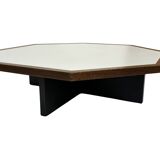 Table basse vintage design octogone années 1970 octogone wengé