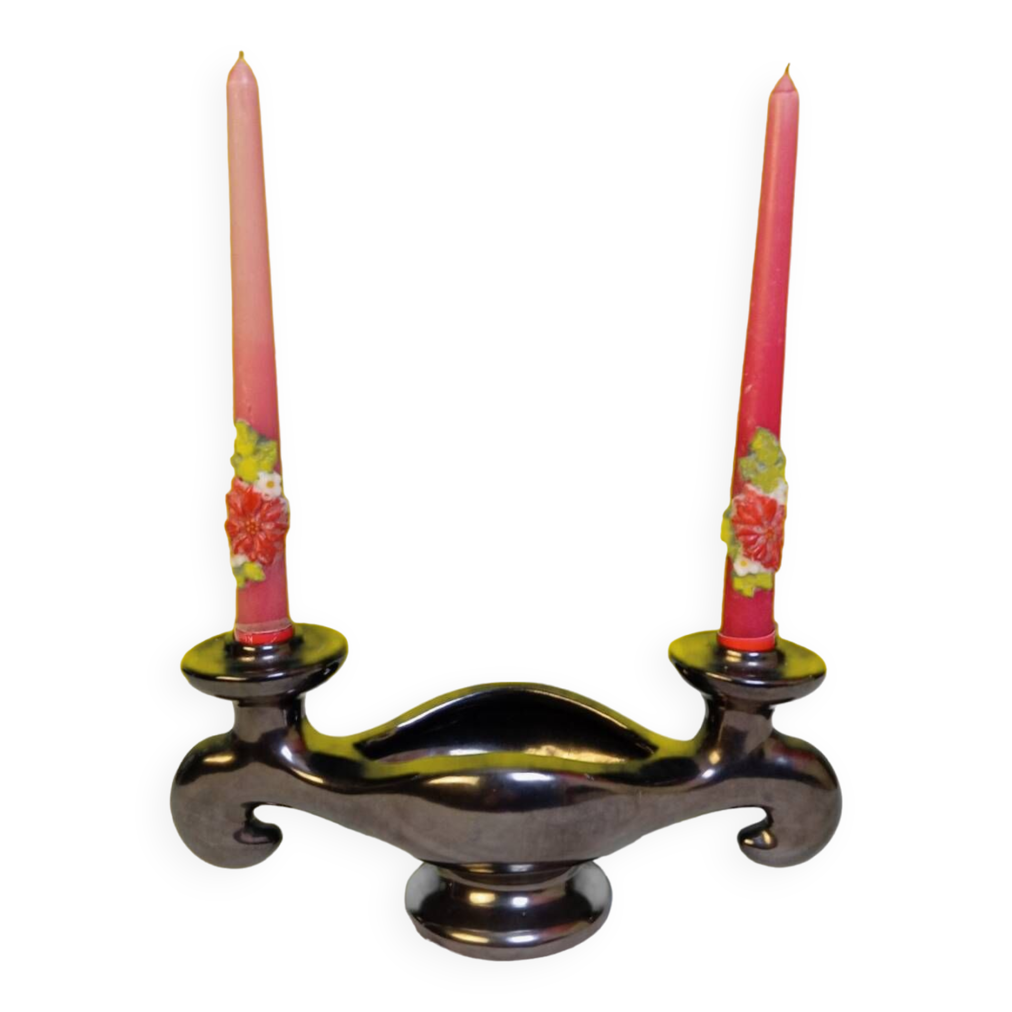Ceramic candle holder - art deco