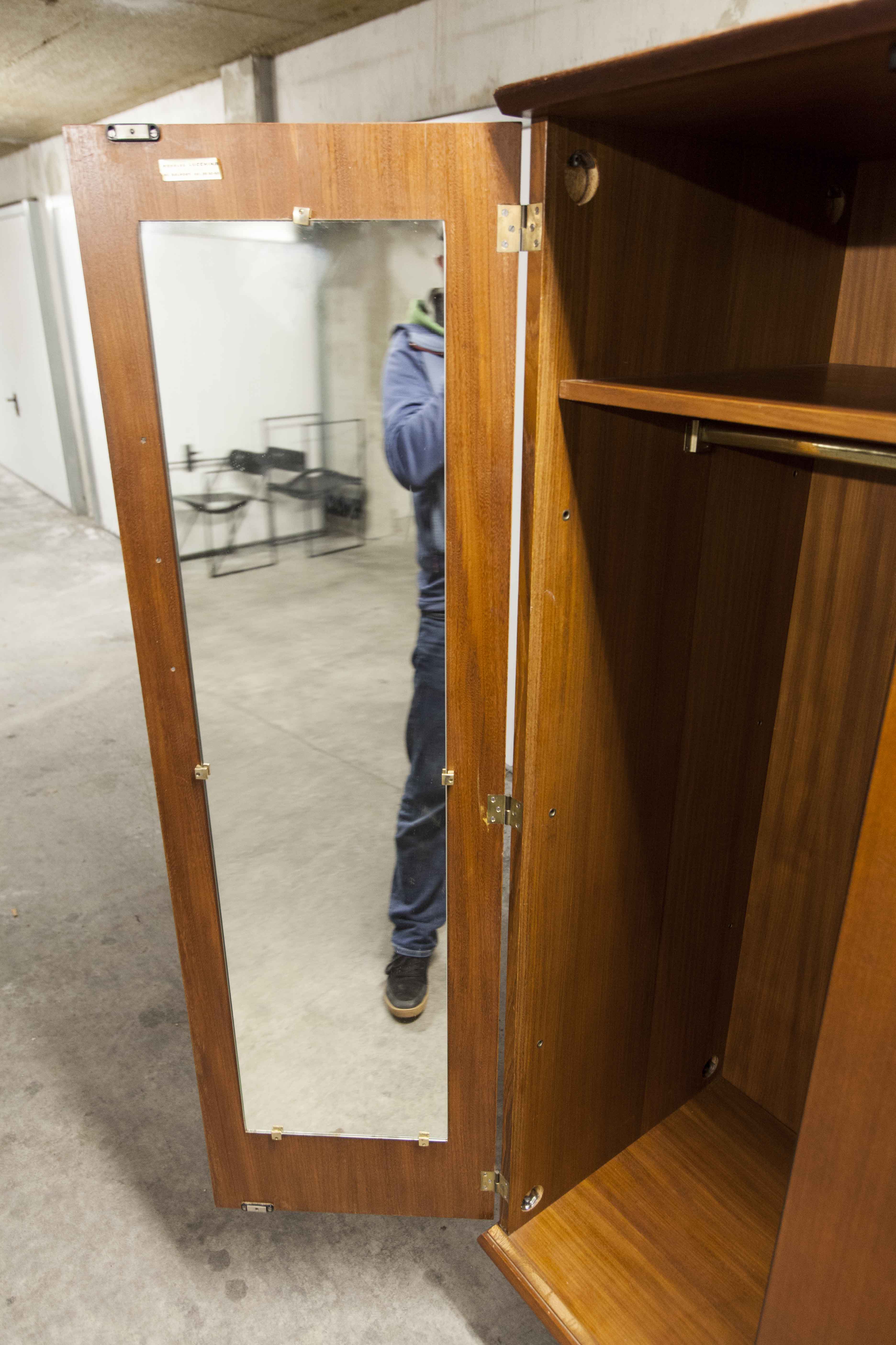 Scandinavian teak cabinet 1960 with mounting plan
