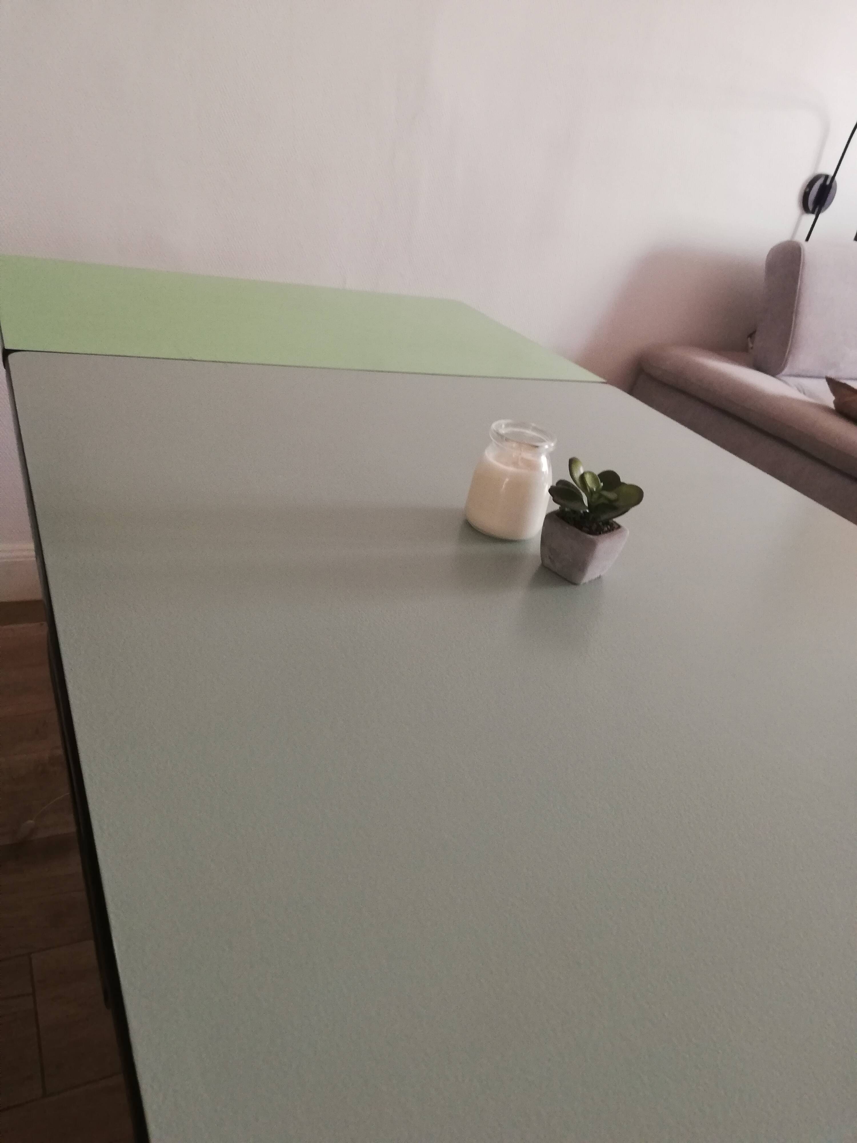 Table avec rallonges formica et chêne