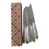 6 Ravinet d'Enfert knives with silver metal handle and stainless steel blade