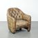 Unique cowhide Chesterfield club armchair with beautiful colour combination