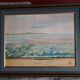 Old painting in oil on canvas depicting a seaside.