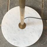 Midcentury brass and marble diablo floor lamp, Italy 1960s