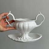 Antique white porcelain sauce boat