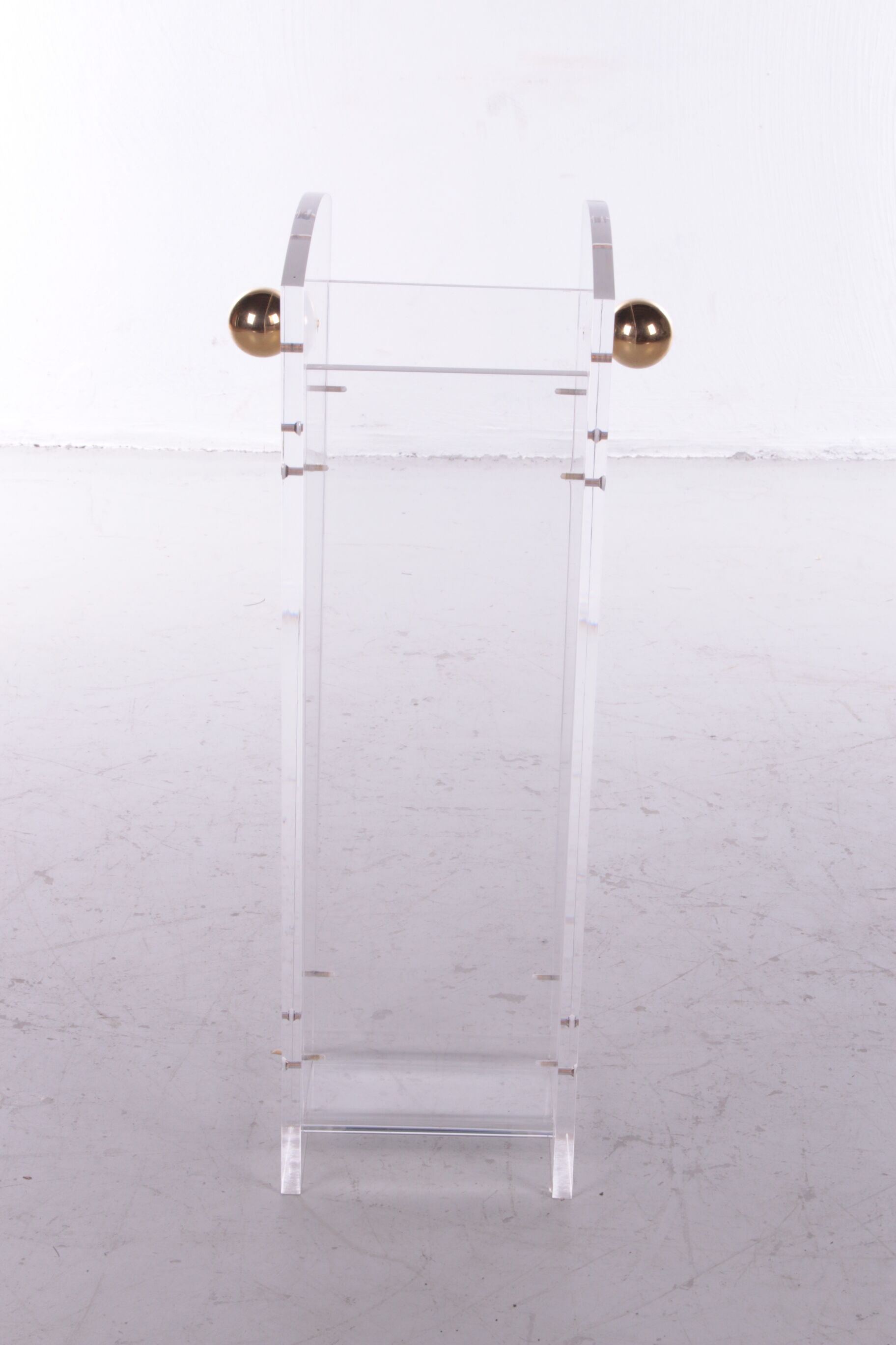 Plexiglass Umbrella Stand Charles Hollis Jones with brass accents, 1970