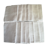 Set of 14 monogrammed damask towels