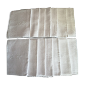 Set of 14 monogrammed damask towels