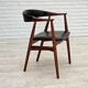 1960s, Danish armchair. Teak wood, black artificial leather.