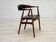 1960s, Danish armchair. Teak wood, black artificial leather.