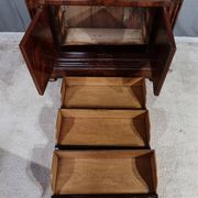 Small Secretary in Burl Mahogany Veneer, Restoration Period – Early 19th Century