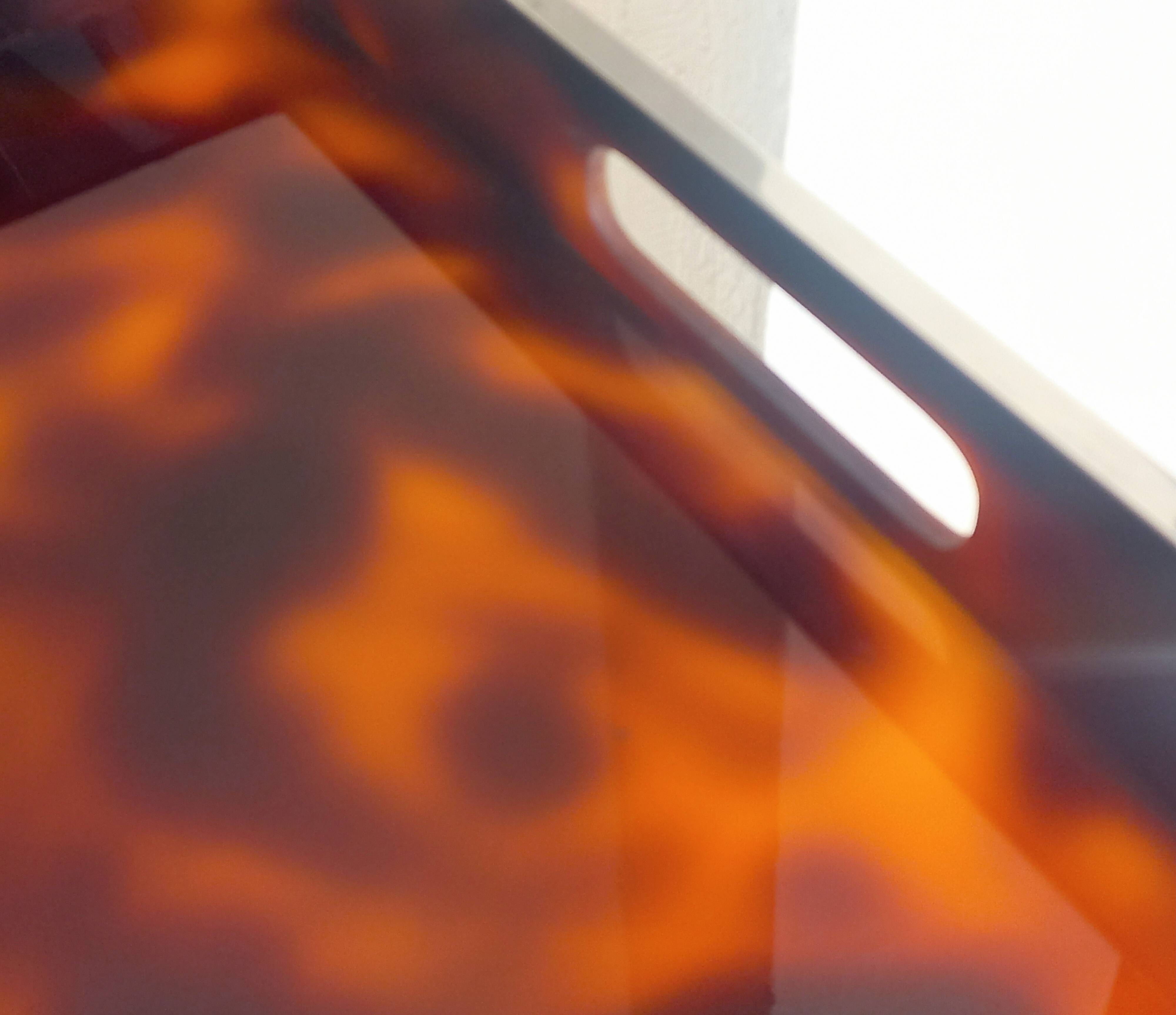 Faux tortoise shell serving tray