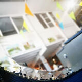 Bevelled round mirror 49cm