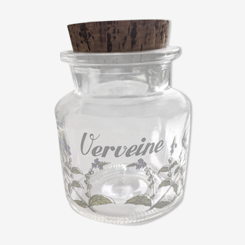 Bocal en verre motif floral