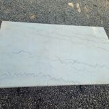 Bistro table top marble foot cast iron