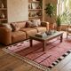 Handwoven natural wool rug, traditional artisan, 2/3 m.