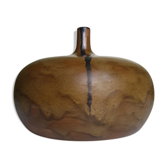 Vase praticality ball ceramic vintage Brown email G Burel 1978