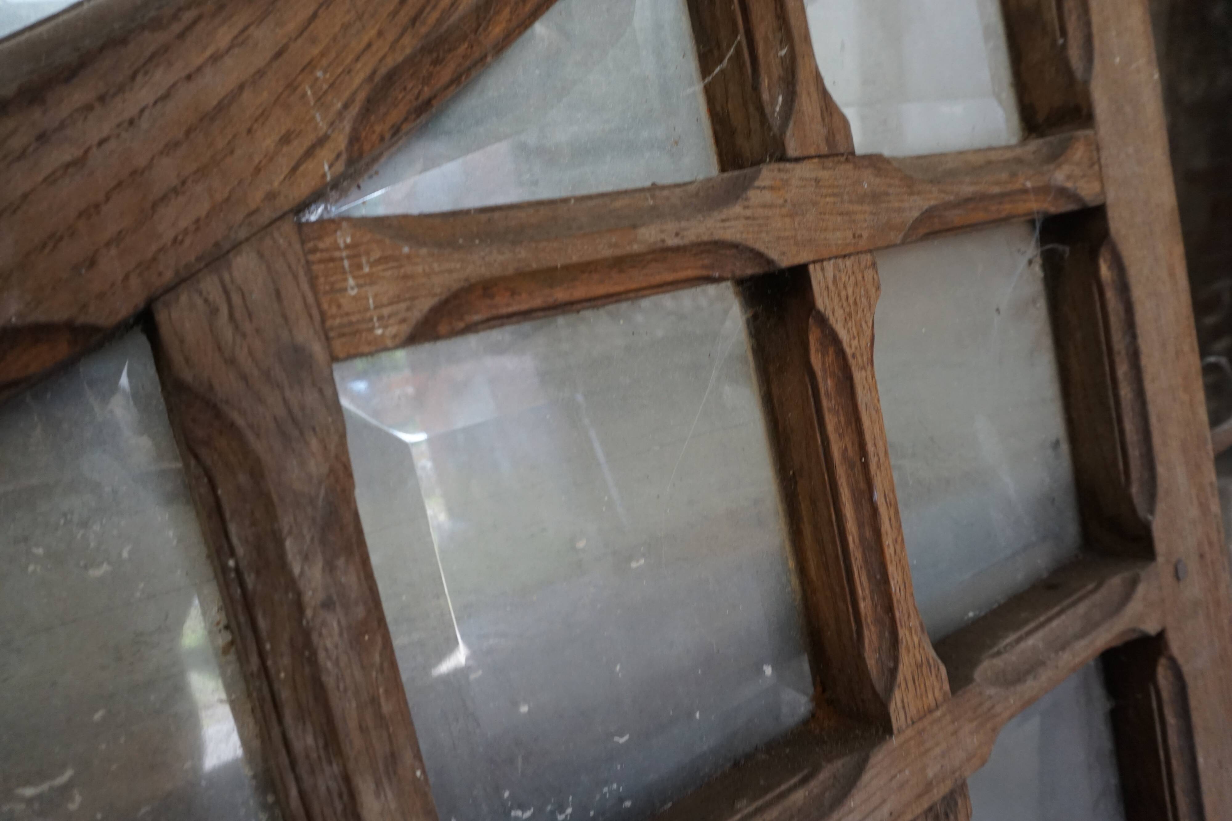 Single oak door with glass in the 19th/20th century