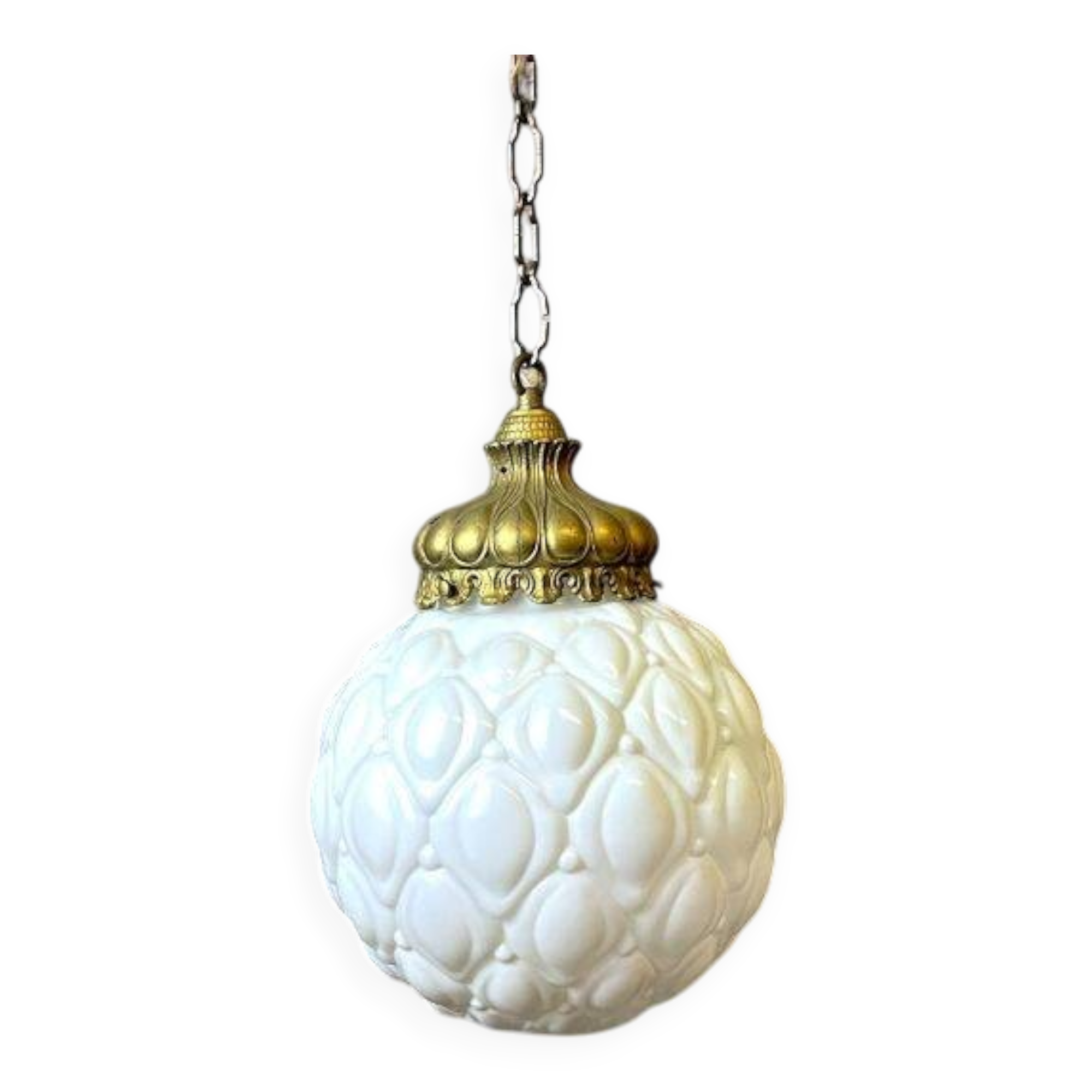Regency style white glass hanging lamp