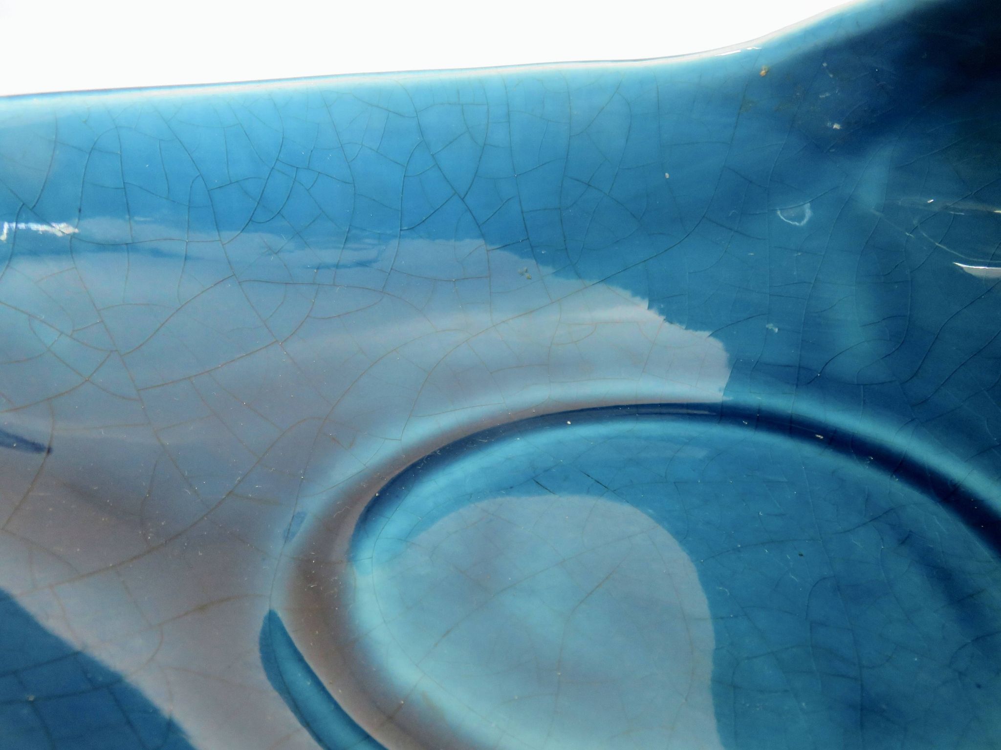 Empty pocket, blue cracked Charolles ceramic, 1960s