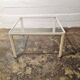 Small white lacquered metal coffee table with glass top, 1970s