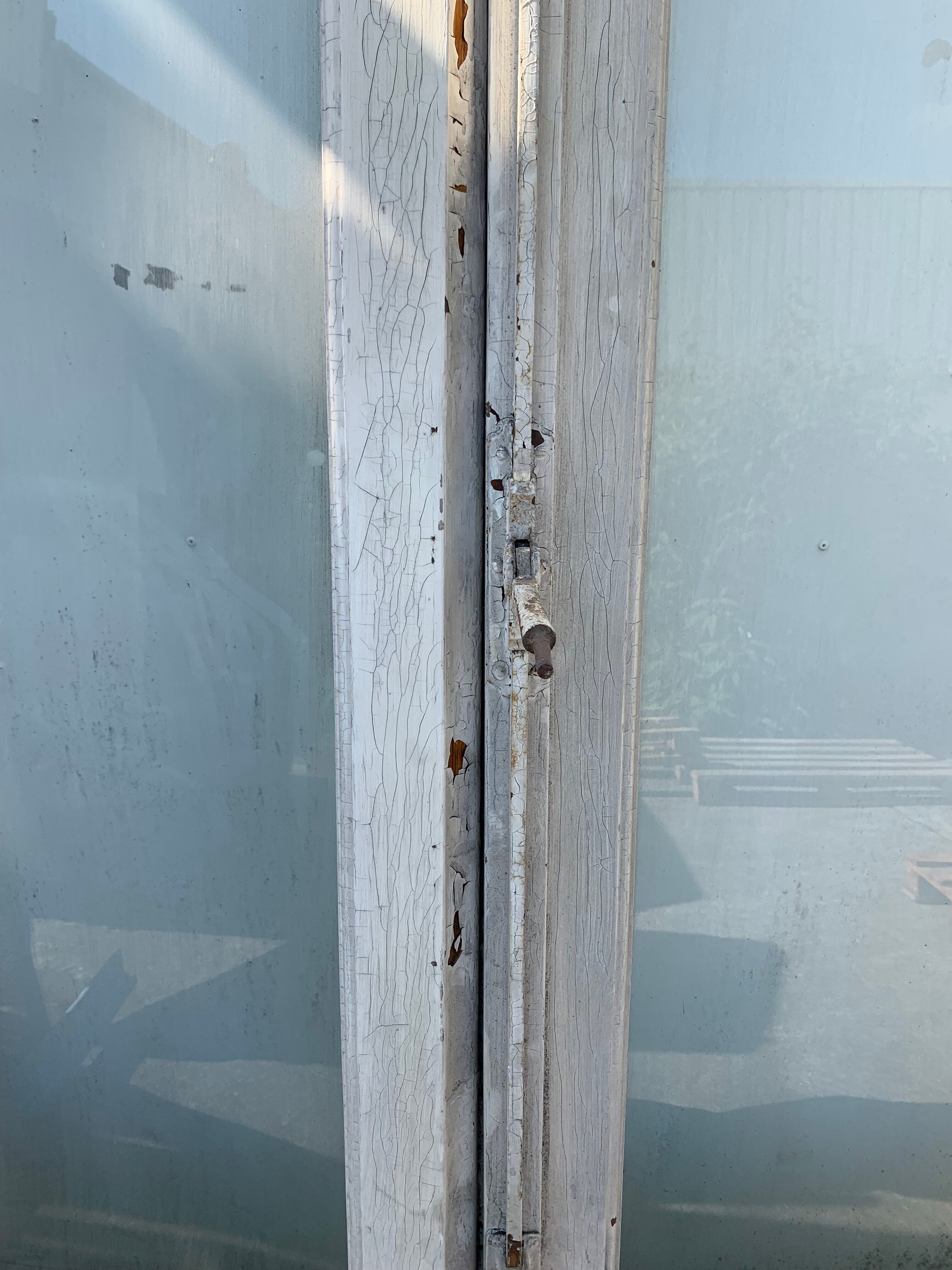 French window with two leaves in solid oak XX century