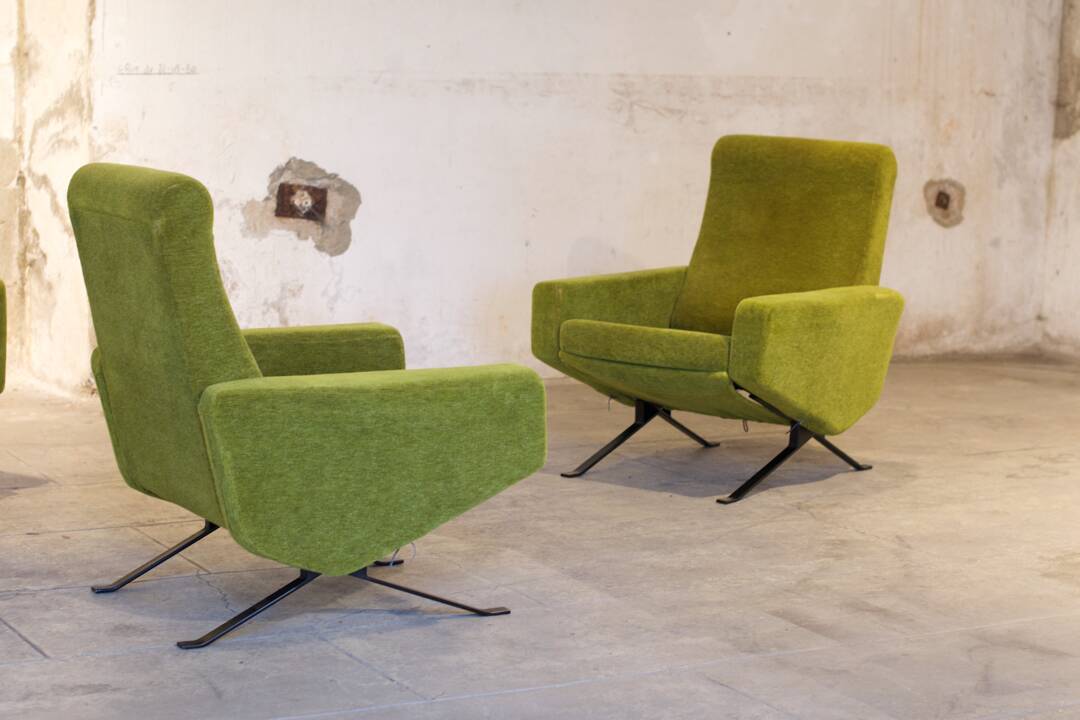 Sofa living room set - 2 designer armchairs 1960 by Pierre Guariche