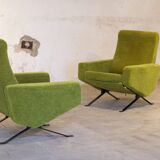 Set de salon canapé - 2 fauteuils design 1960 par Paul Geoffroy Troika Airborne