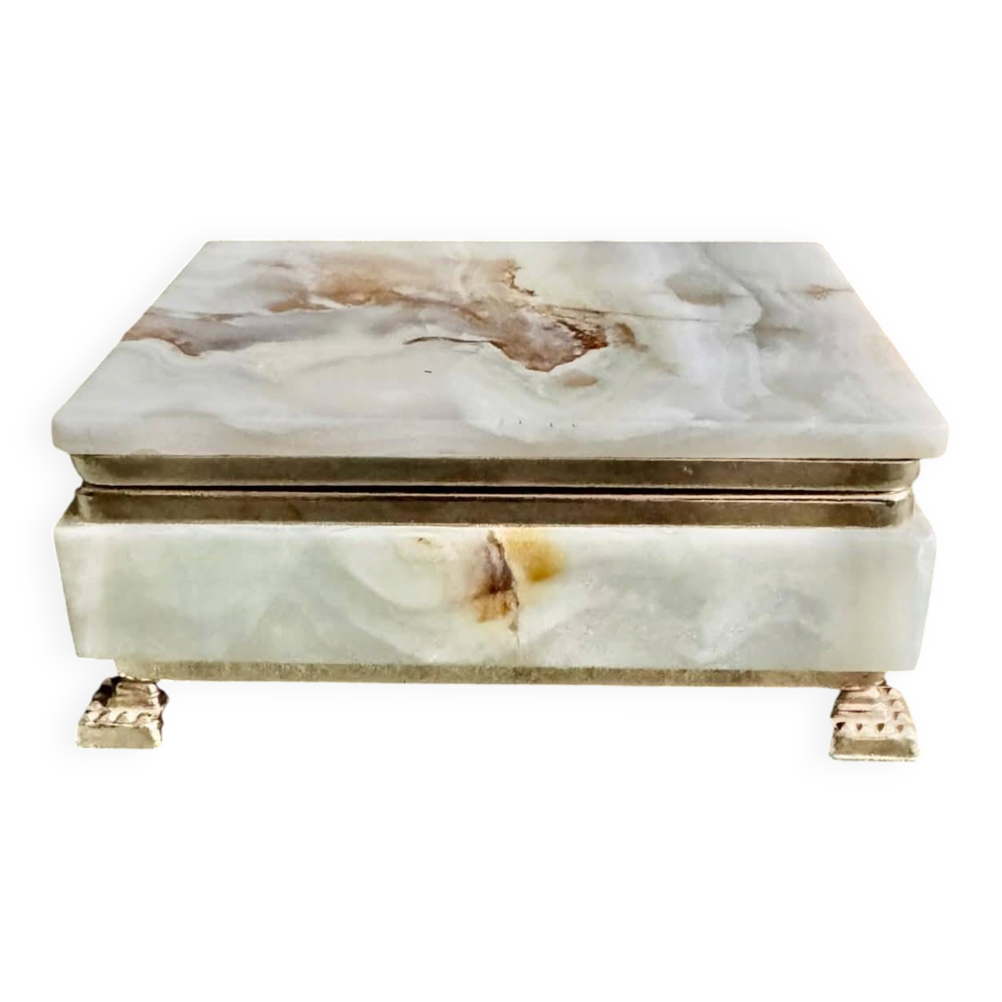 Onyx catchall box from the 1960s, vintage Italy.