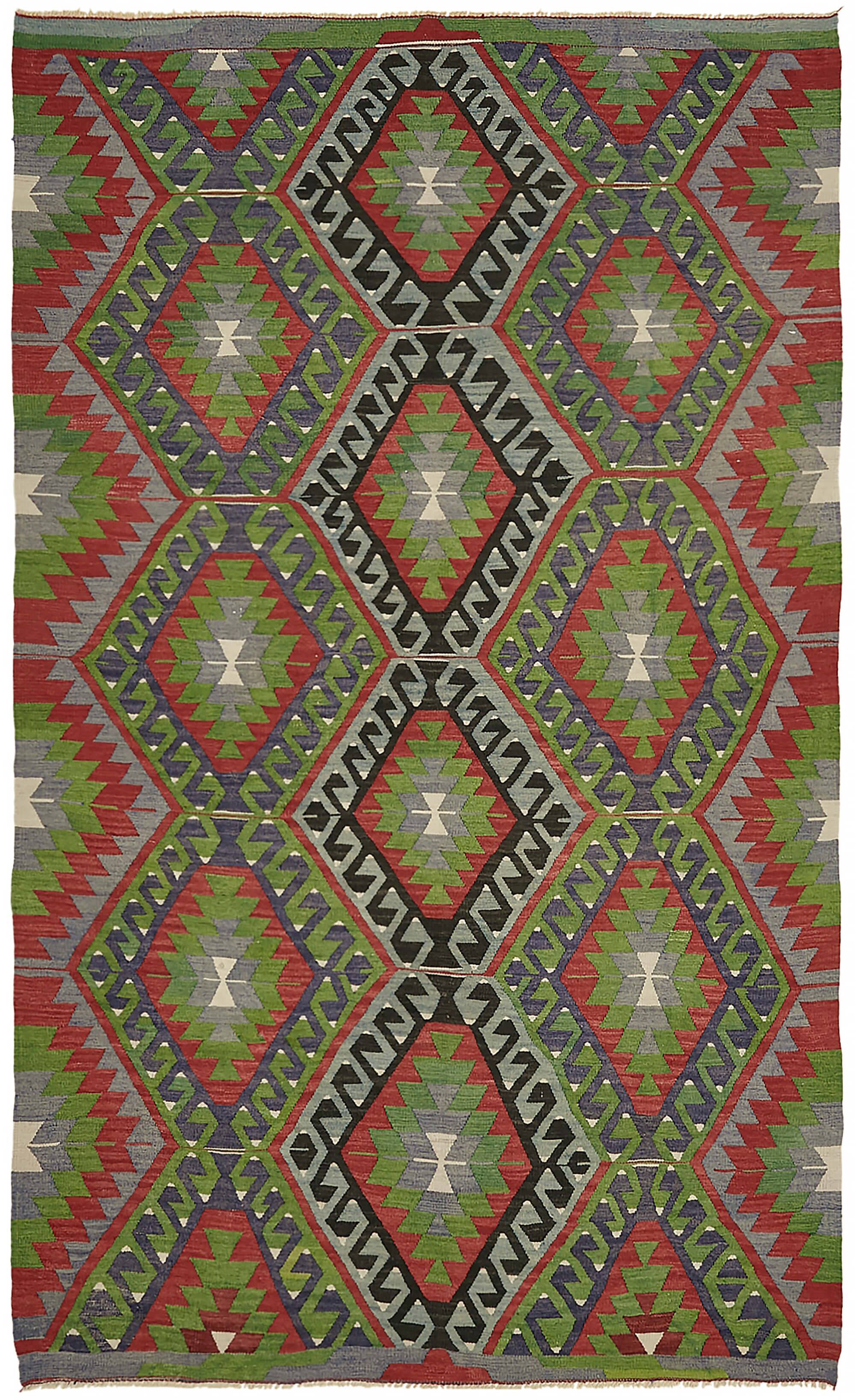 Turkish Handmade Vintage Anatolian Kilim 176 cm x 280 cm