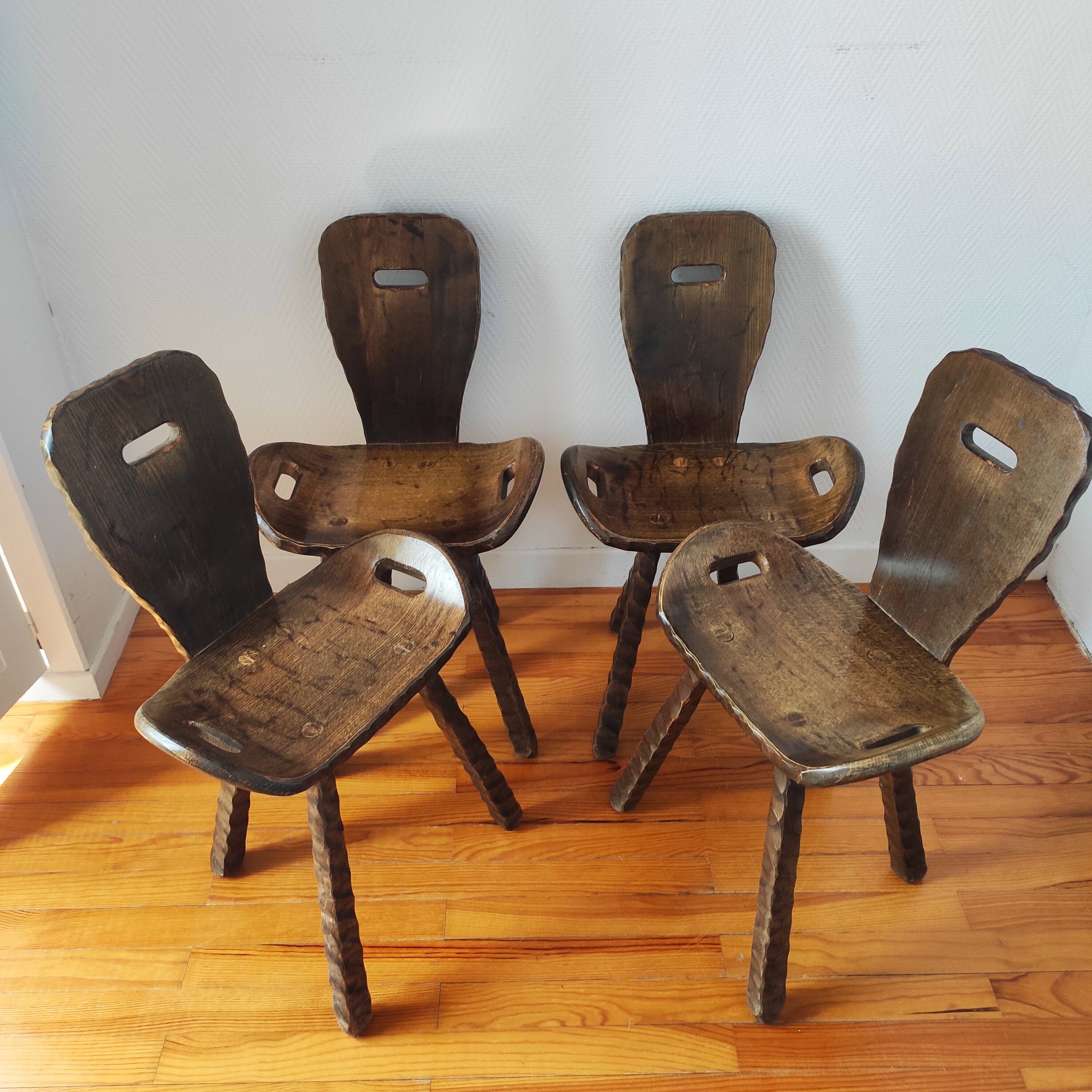 French brutalist vintage chairs from the 60s-70s.