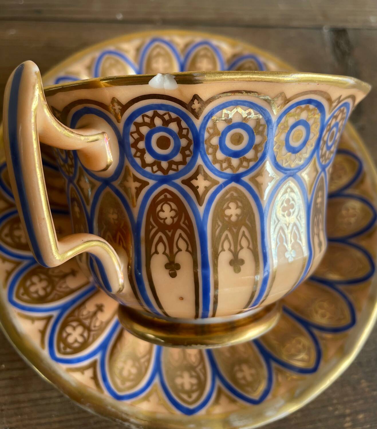 Mocha Cup and Saucer Mug Paris Table Porcelain Napoleon III Style 19th Century