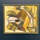 Huile sur panneau d'origine suédoise – « Composition abstraite » – Signée – Vintage