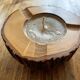 Ashtray candle holder in olive wood, old, vintage