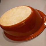Plat breton en céramique marron et jaune
