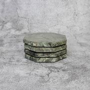 Lot de 4 sous-verres octogonaux épais en marbre vert indien Angelo
