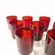 12 vintage Luminarc glasses in ruby red.
