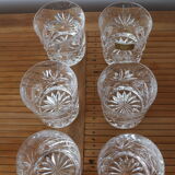 Set of 6 glasses in cut crystal of Aix les bains