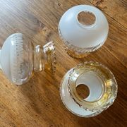 3 glass chandelier shades, antique, vintage