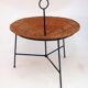 Wicker and black lacquered brass magazine rack 1960