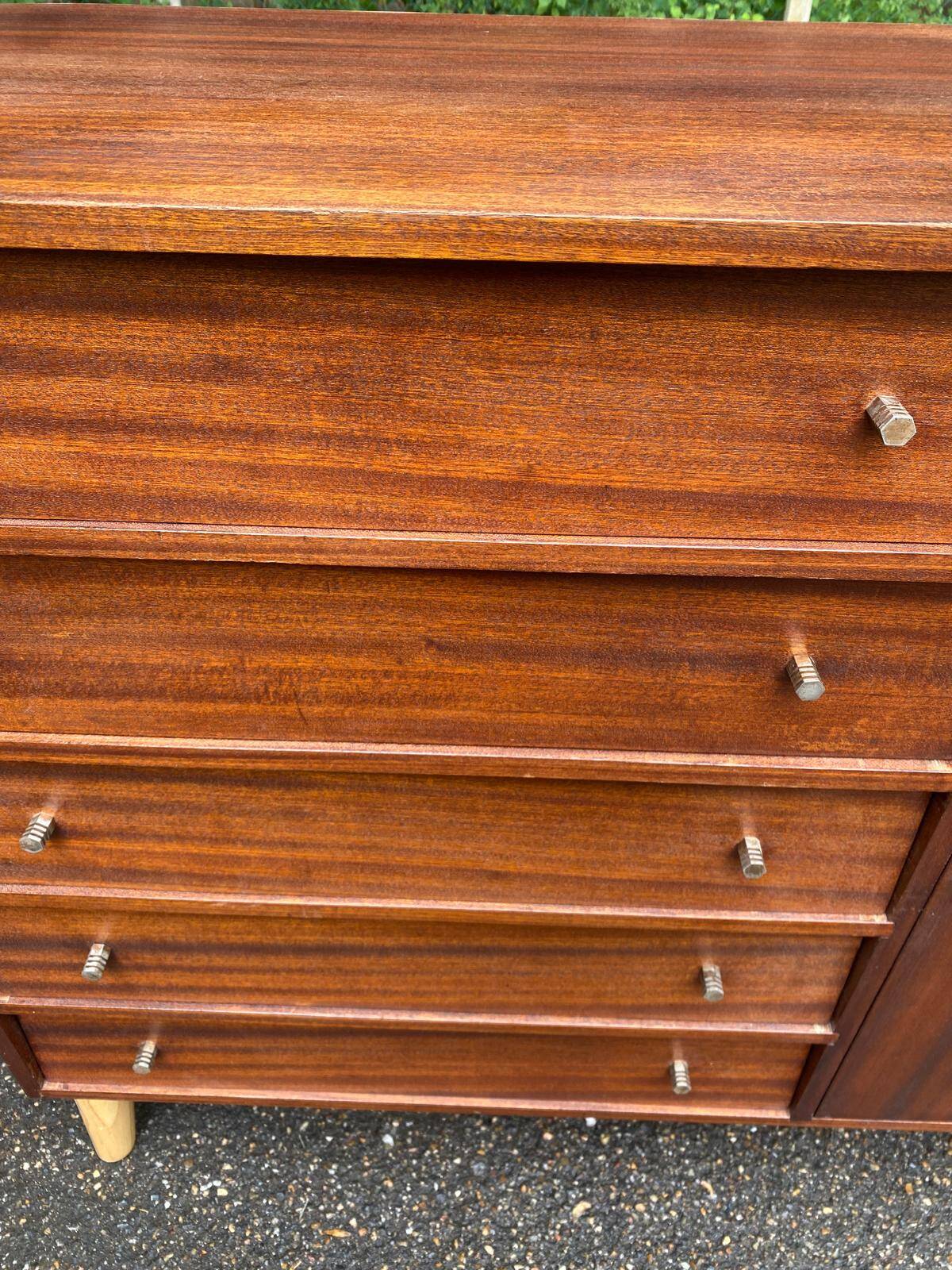 Commode buffet scandinave en acajou des années 50