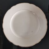 Set of 6 Villeroy and Boch flat plates in ivory color and gold edging