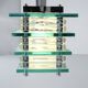 Large suspended chandelier, glass ceiling light, Italy 1970s.
