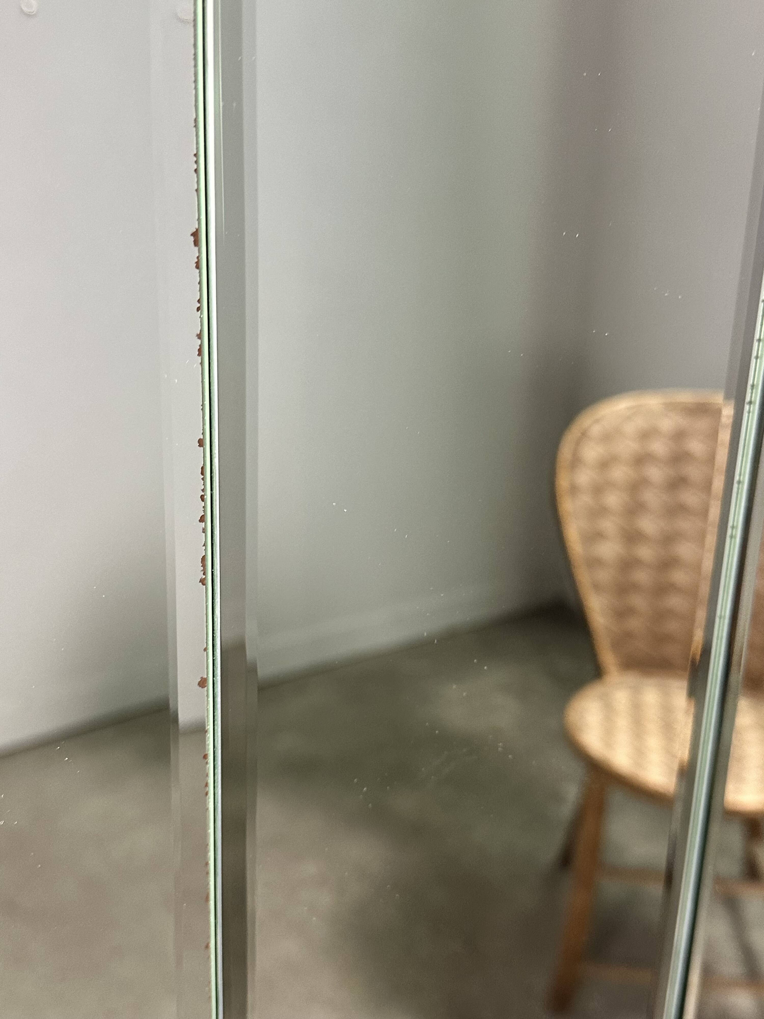 Vintage 80'S 3-panel beveled mirror screen