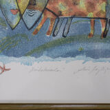 Aino Myllykangas, Heaven the dog, Color Lithograph, 1993
