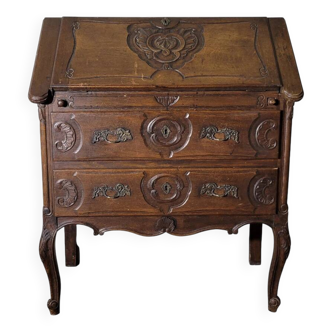 Commode scriban style Louis XV en chene massif circa 1920