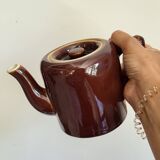 Vintage brown ceramic teapot
