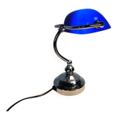 Banker's lamp - Tiffany style - metal - opaline - 1990s