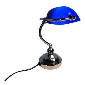 Banker's lamp - Tiffany style - metal - opaline - 1990s